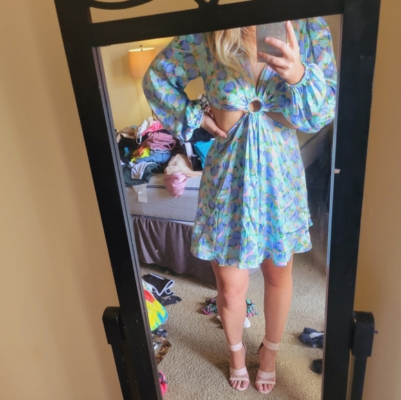 Topshop floral mini dress (Size 8) - Picture 7 of 7